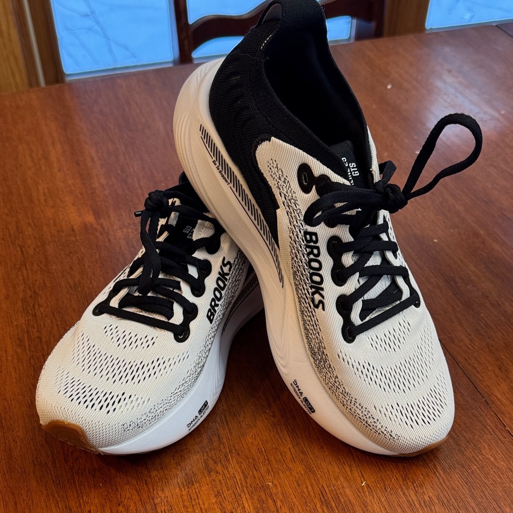 Brooks Black and White Athletic Sneakers